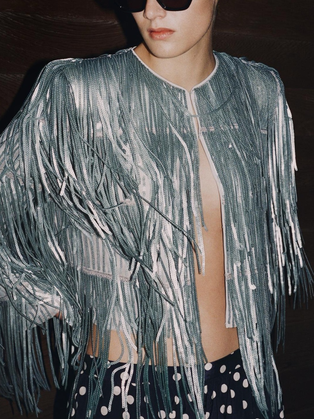 NWT Zara ZW collection fringe sequin jacket